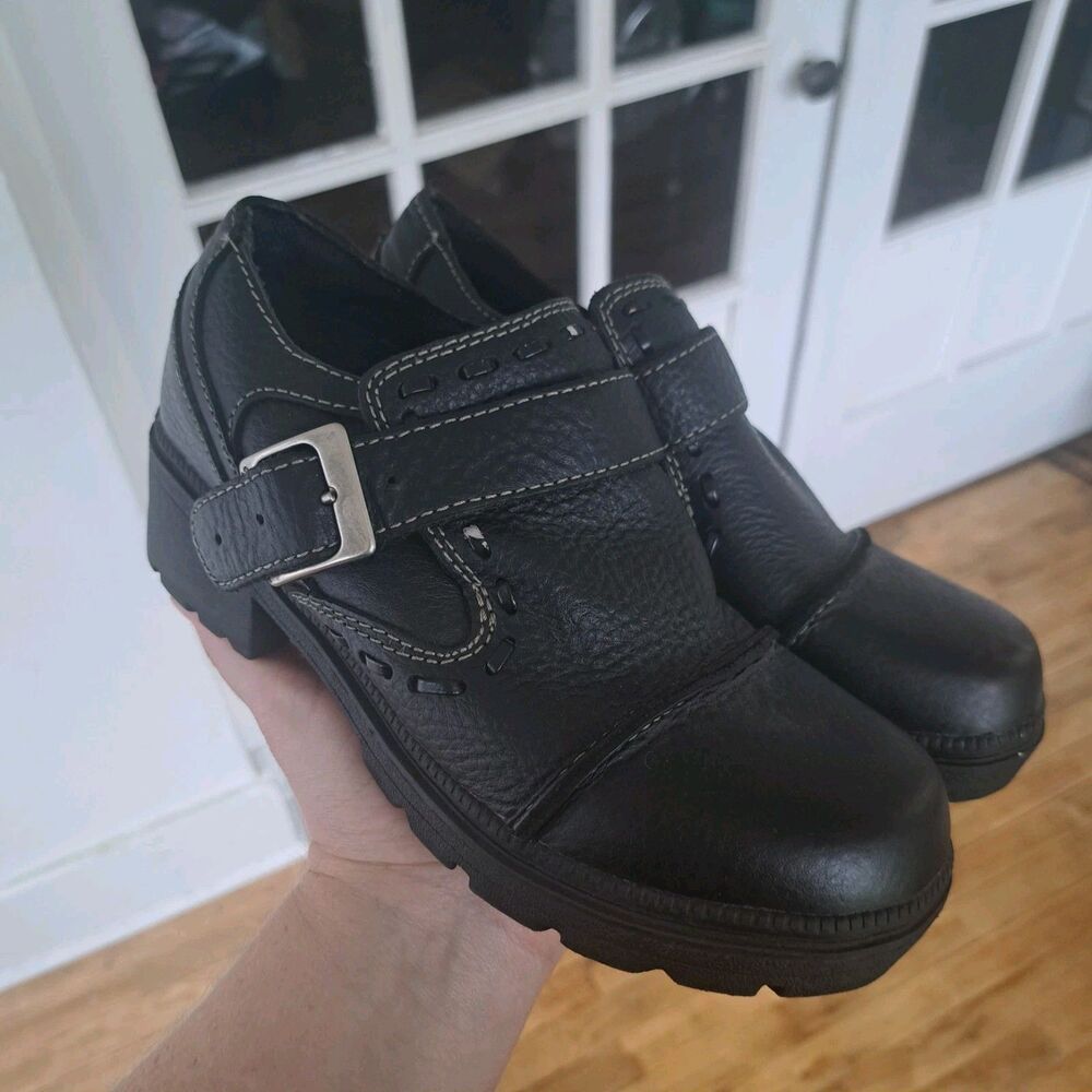 Milwaukee Motorcycle Clothing Co Y2k Black Leather Shoes Boots Women Size 6B